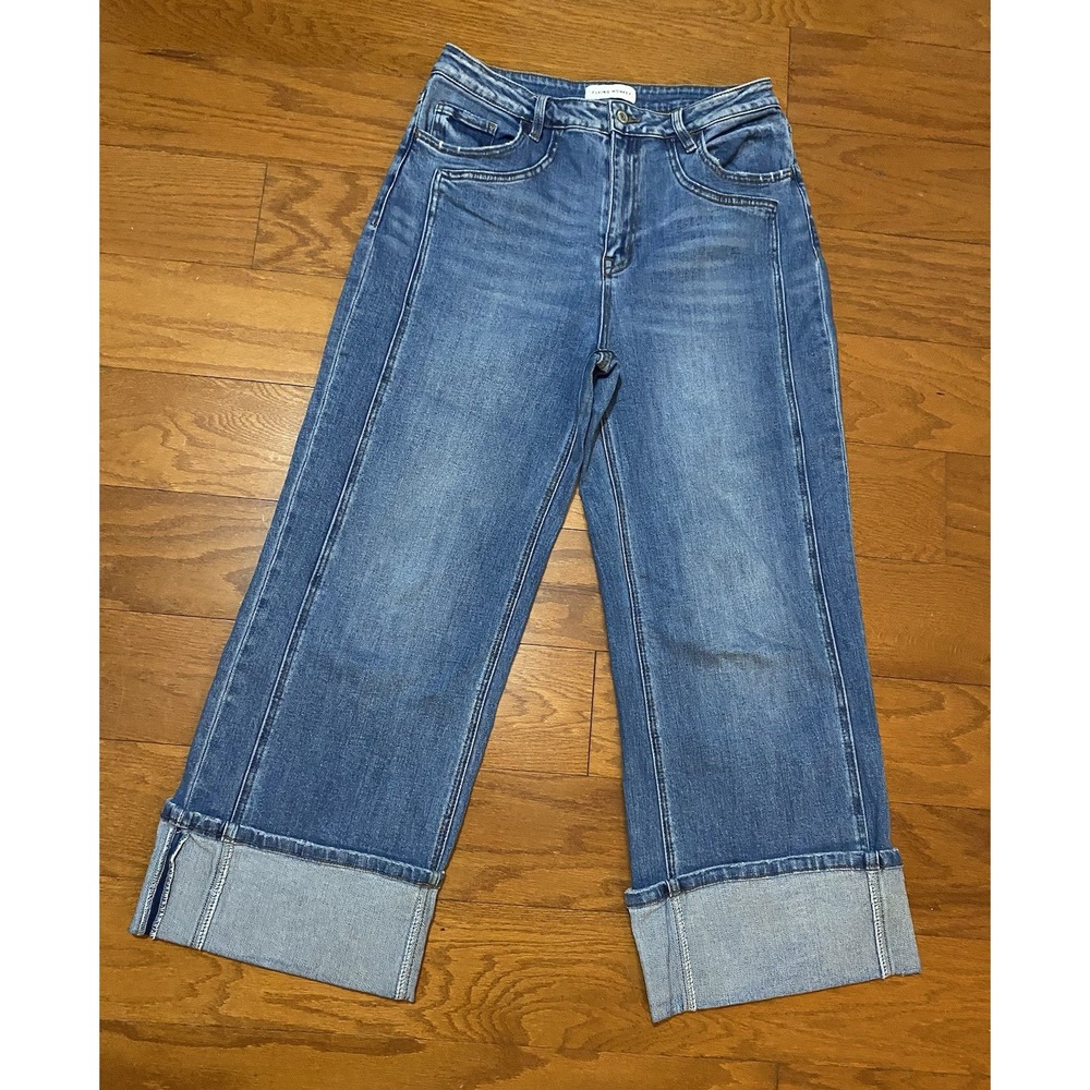Flying Monkey Jeans Womens 30 Blue Wide Leg Stitched Together Excellent Conditio